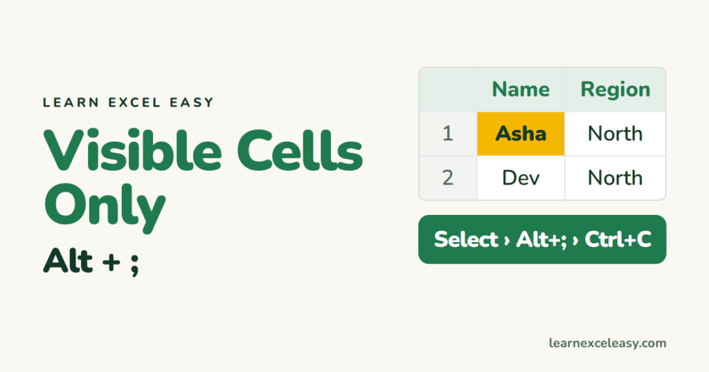 How to Copy Visible Cells Only in Excel (skip hidden rows)
