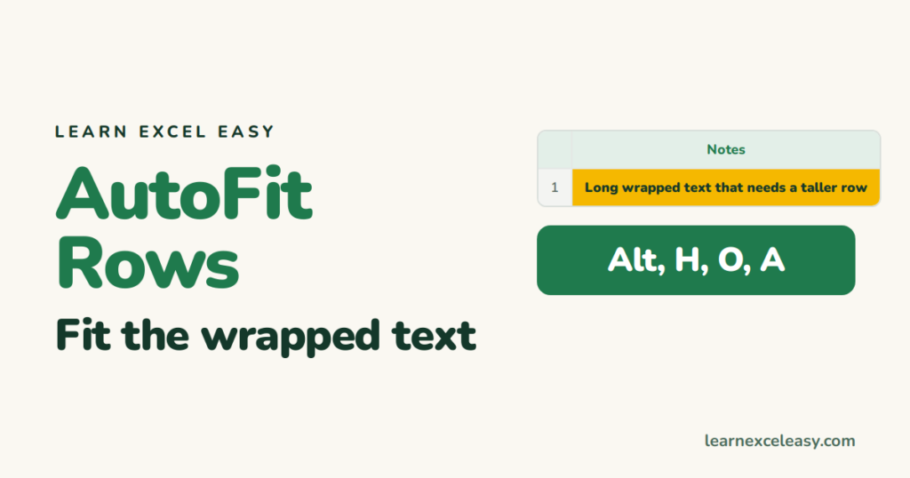 AutoFit Row Height in Excel (and why it sometimes won't)