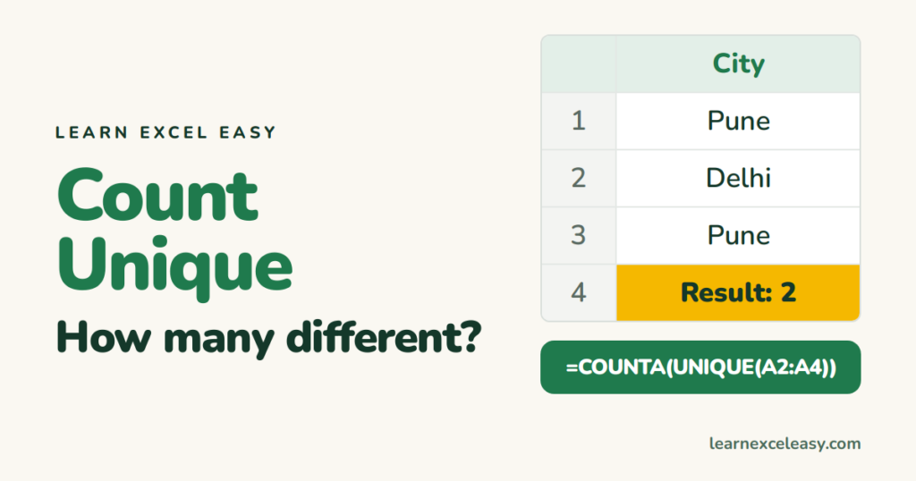 Count Unique Values in Excel: 3 formulas for any version