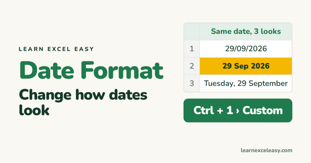 Excel Date Format: change how dates look, and fix dates that won't change