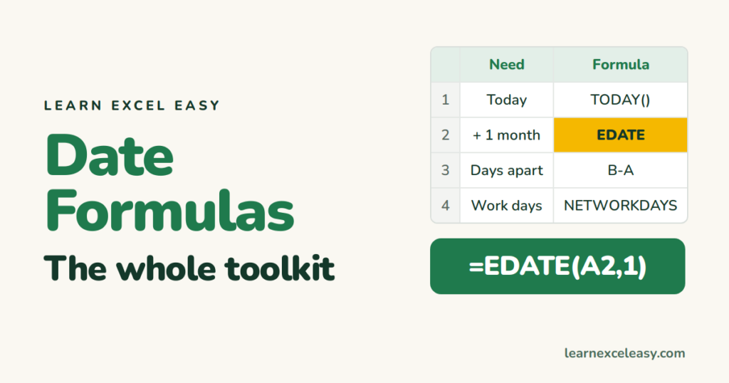 Excel Date Formulas: every one you need, with examples