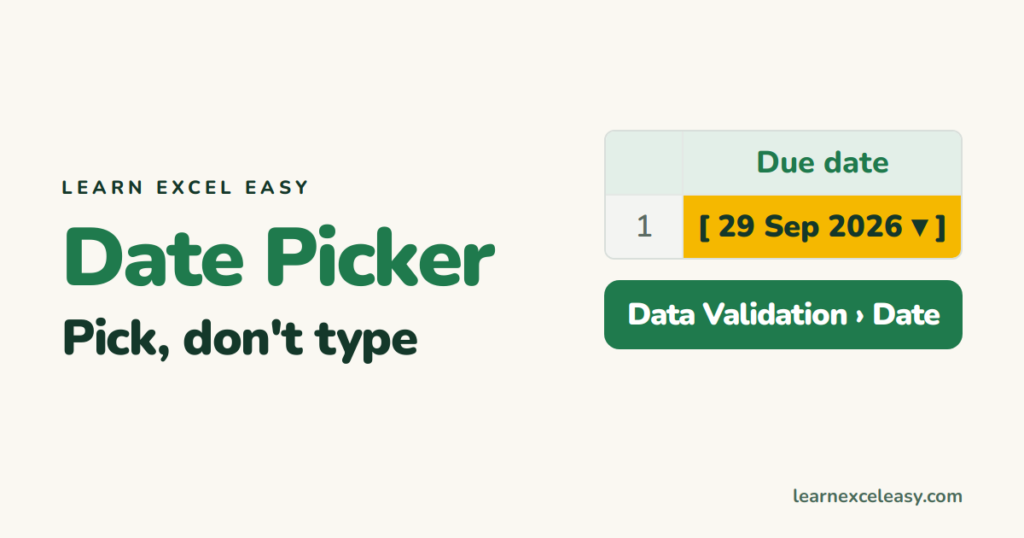 Excel Date Picker: add a pop-up calendar to cells