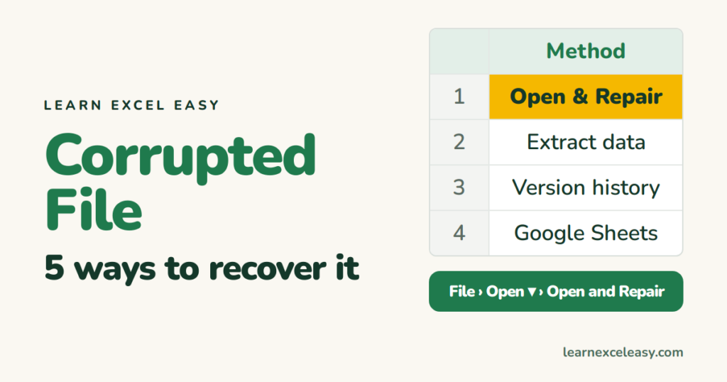 Excel File Corrupted? How to recover it (5 methods)