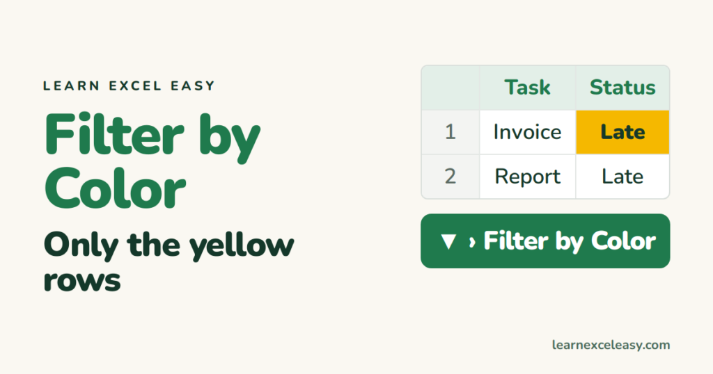Filter by Color in Excel (cell colour or font colour)