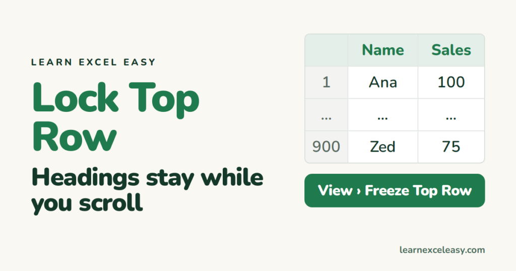 How to Lock the Top Row in Excel so it stays while you scroll