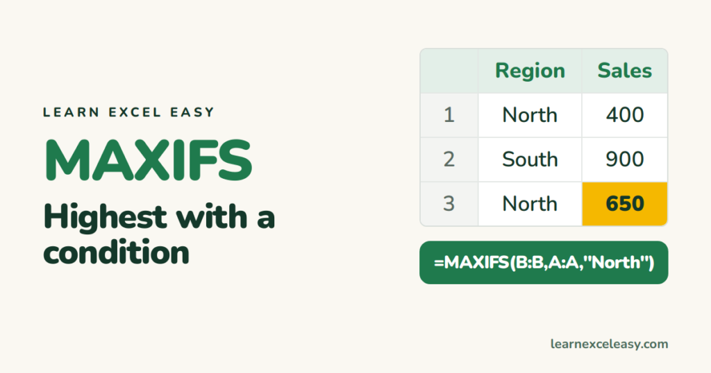 MAX IF in Excel: the highest value that meets a condition (MAXIFS)