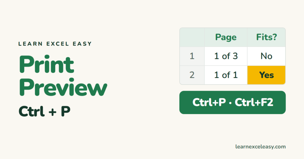 Excel Print Preview: check before you print