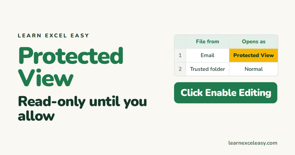 Excel Protected View: what it is and how to turn it off