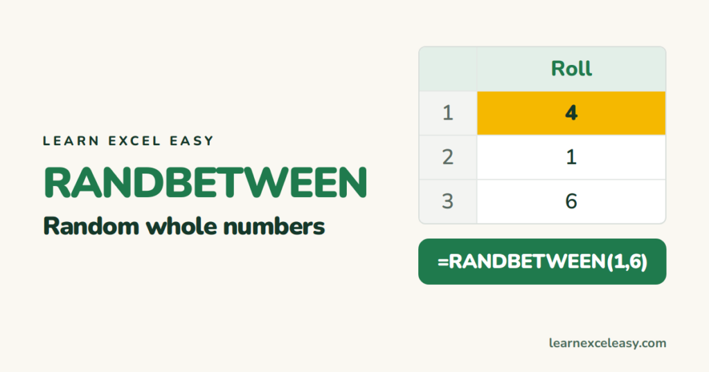 Excel RANDBETWEEN: random whole numbers (and how to freeze them)