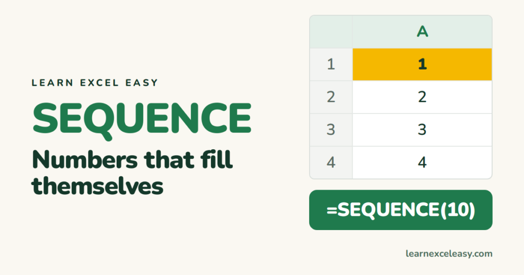Excel SEQUENCE Function: number lists, dates and grids in one formula