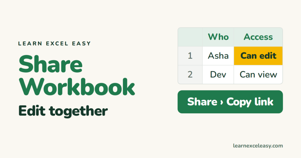 How to Share an Excel Workbook (so several people can edit)