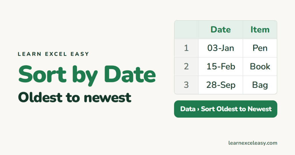 How to Sort by Date in Excel (and why it sorts wrong)