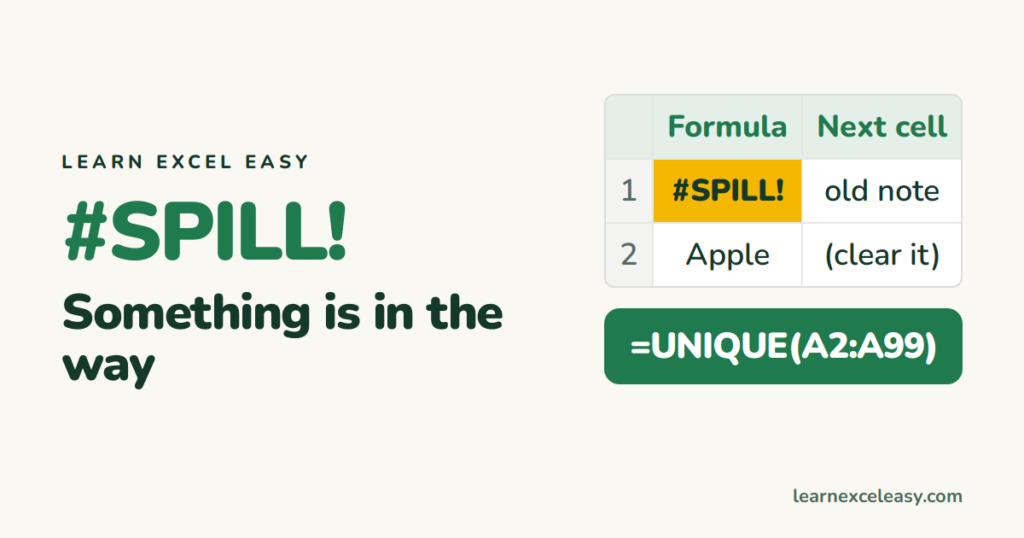 #SPILL! Error in Excel: what it means and how to fix it