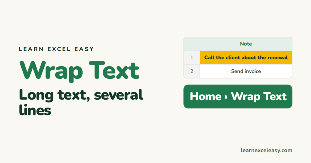 Wrap Text in Excel: show long text on several lines