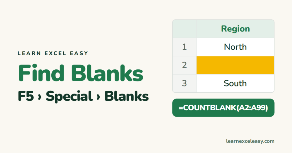 How to Find Blank Cells in Excel (select, count, fill)