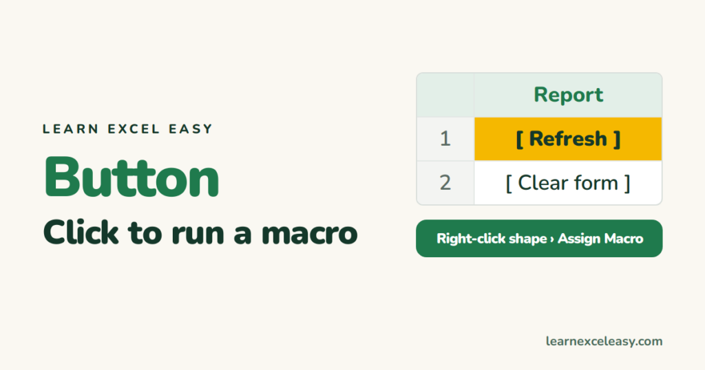How to Create a Button in Excel (to run a macro)