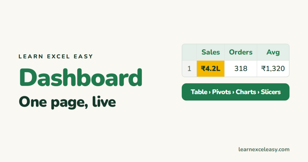 How to Create a Dashboard in Excel (a simple one that works)