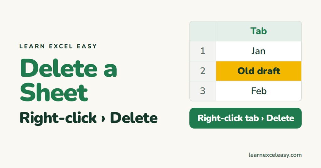 How to Delete a Sheet in Excel (and get it back)