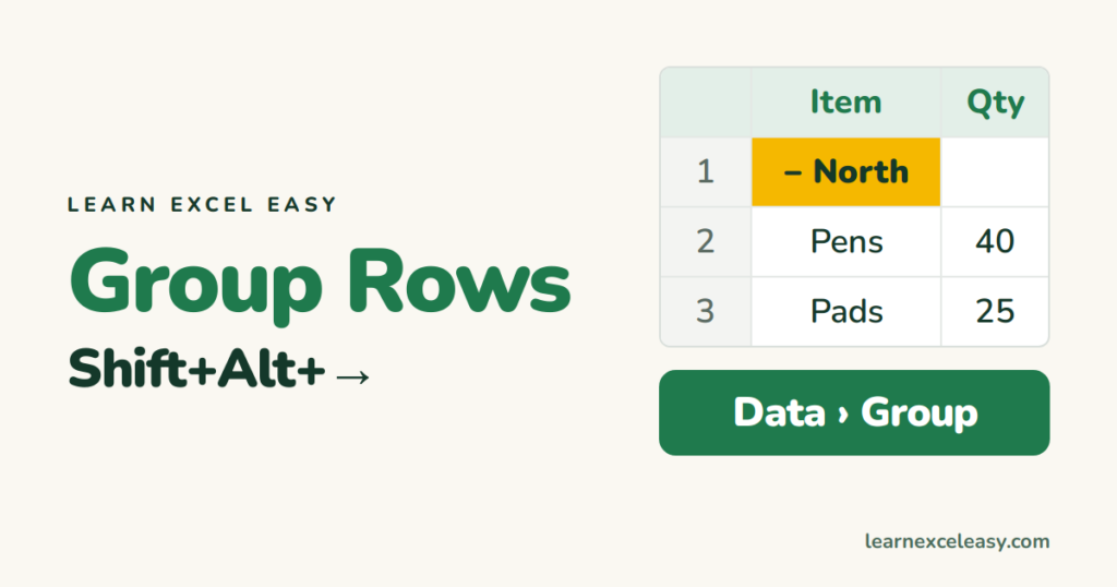 How to Group Rows in Excel (collapse and expand with +/−)