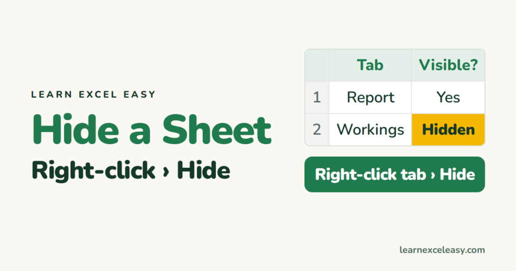 How to Hide a Sheet in Excel (and hide it properly)