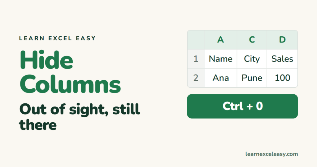 How to Hide Columns in Excel (and unhide them later)