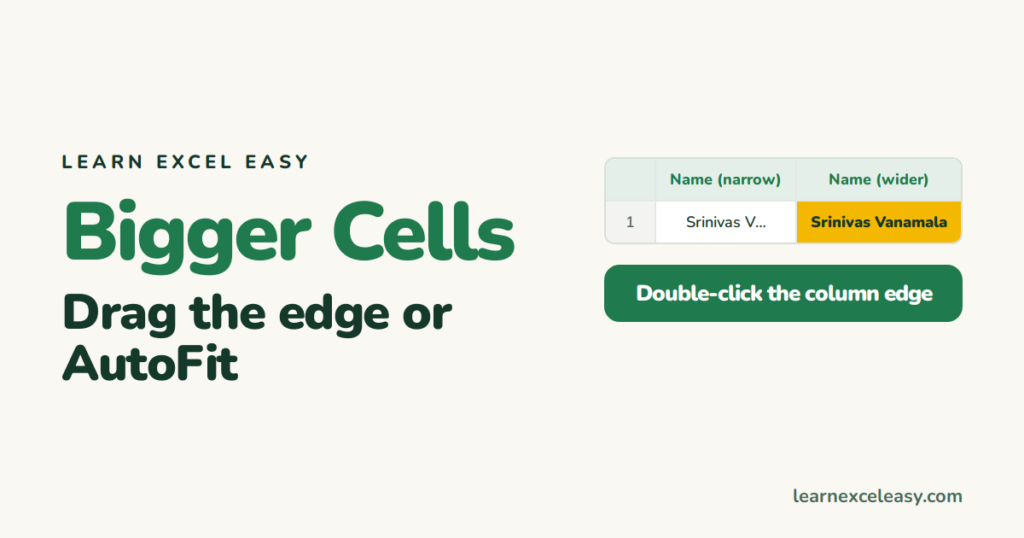 How to Make Excel Cells Bigger (wider, taller, or all the same size)