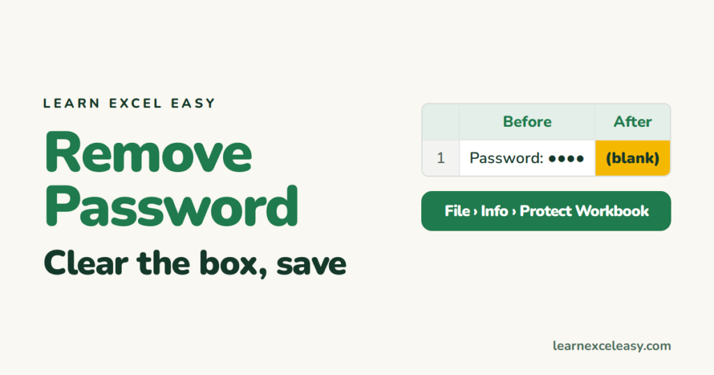 How to Remove a Password from Excel (when you know it)