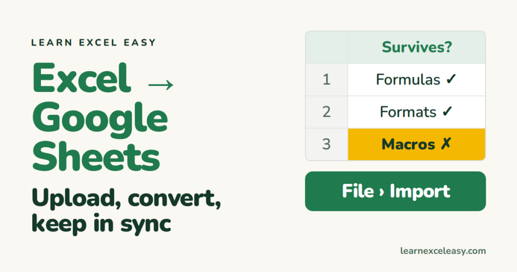 Import Excel to Google Sheets (and keep it in sync)