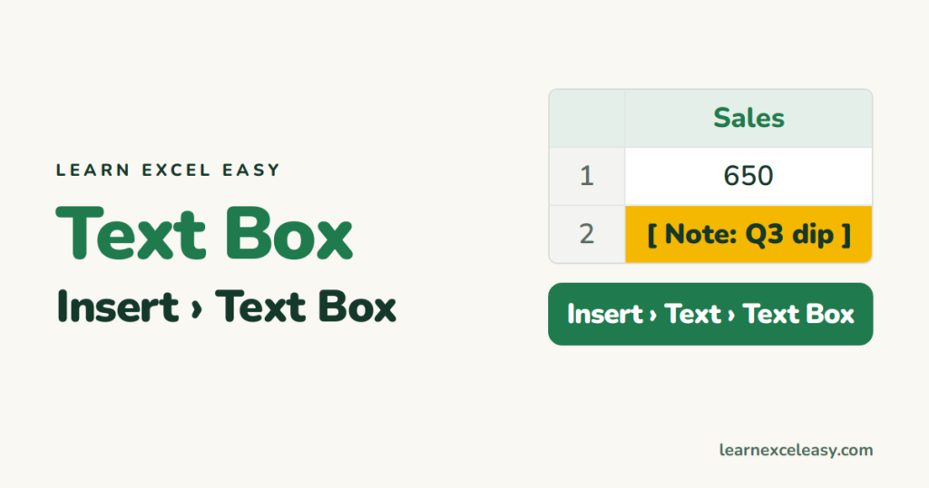 How to Insert a Text Box in Excel