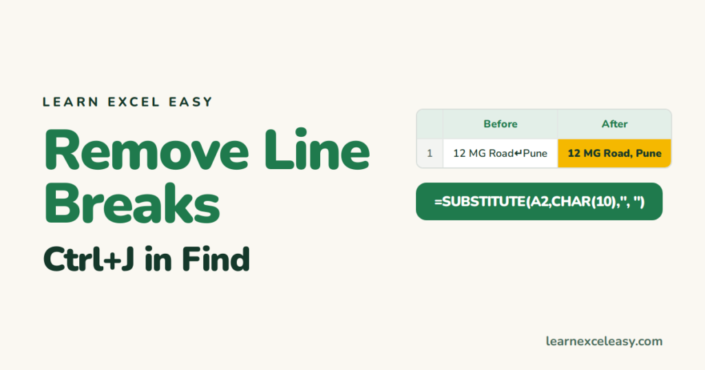 How to Remove Line Breaks in Excel