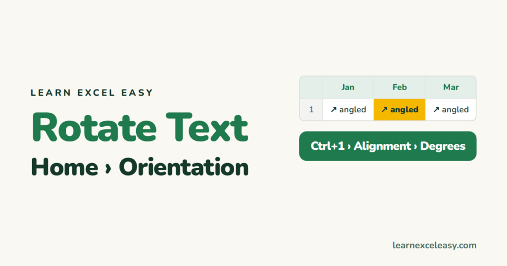 How to Rotate Text in Excel (angle or vertical)