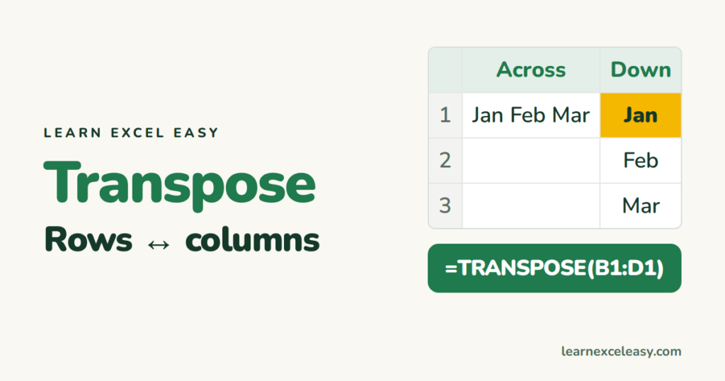 How to Transpose in Excel (turn rows into columns)